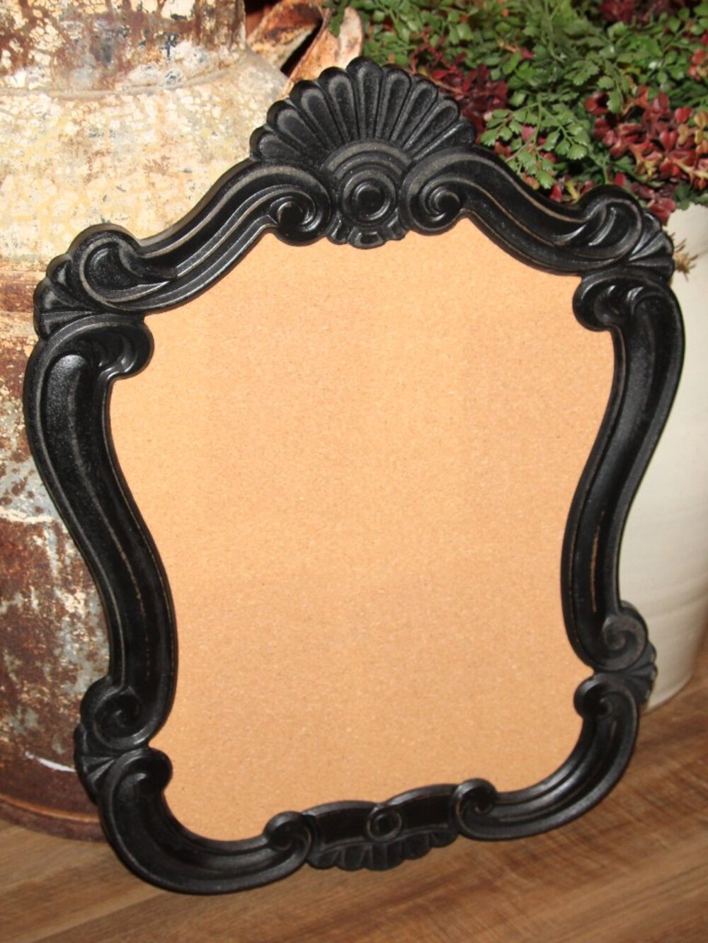 Ornate Black French Country Farmhouse Cork Bulletin Board